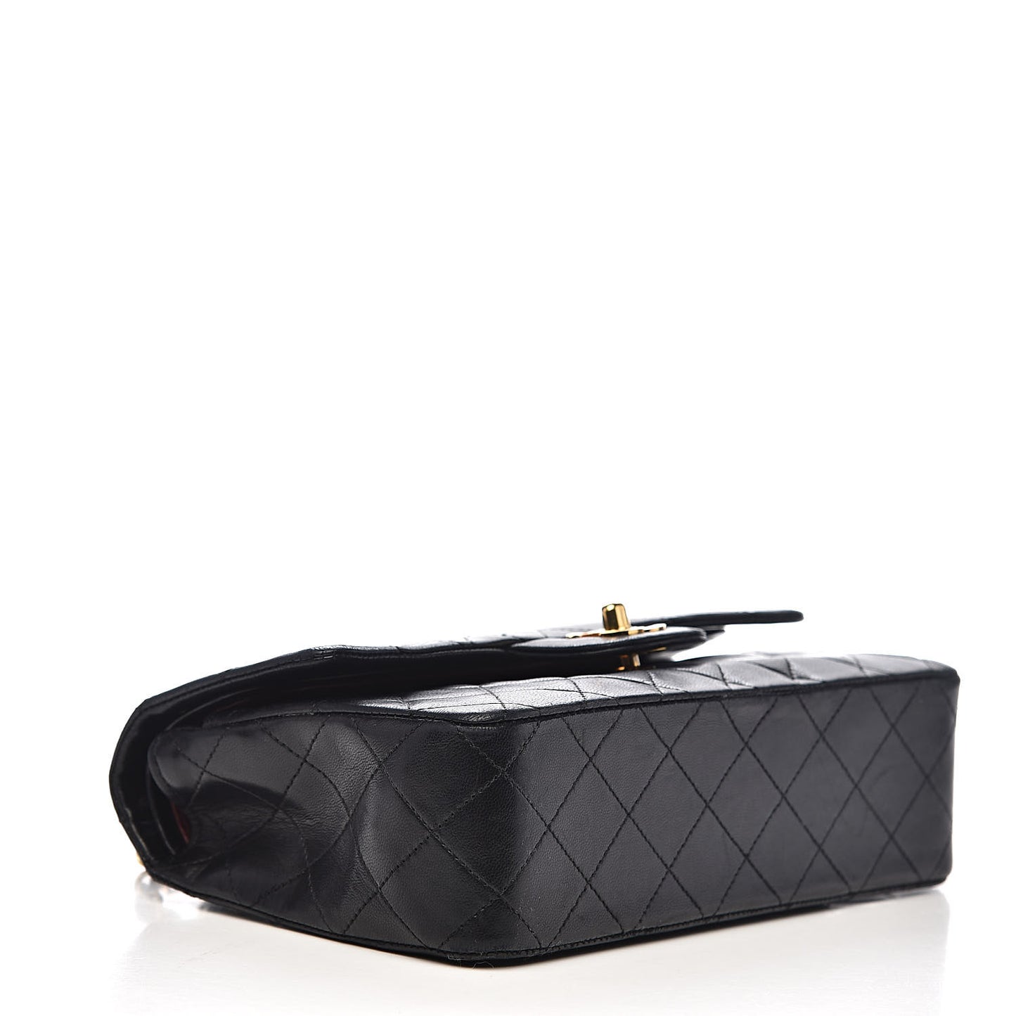 Lambskin Quilted Small Double Flap Black