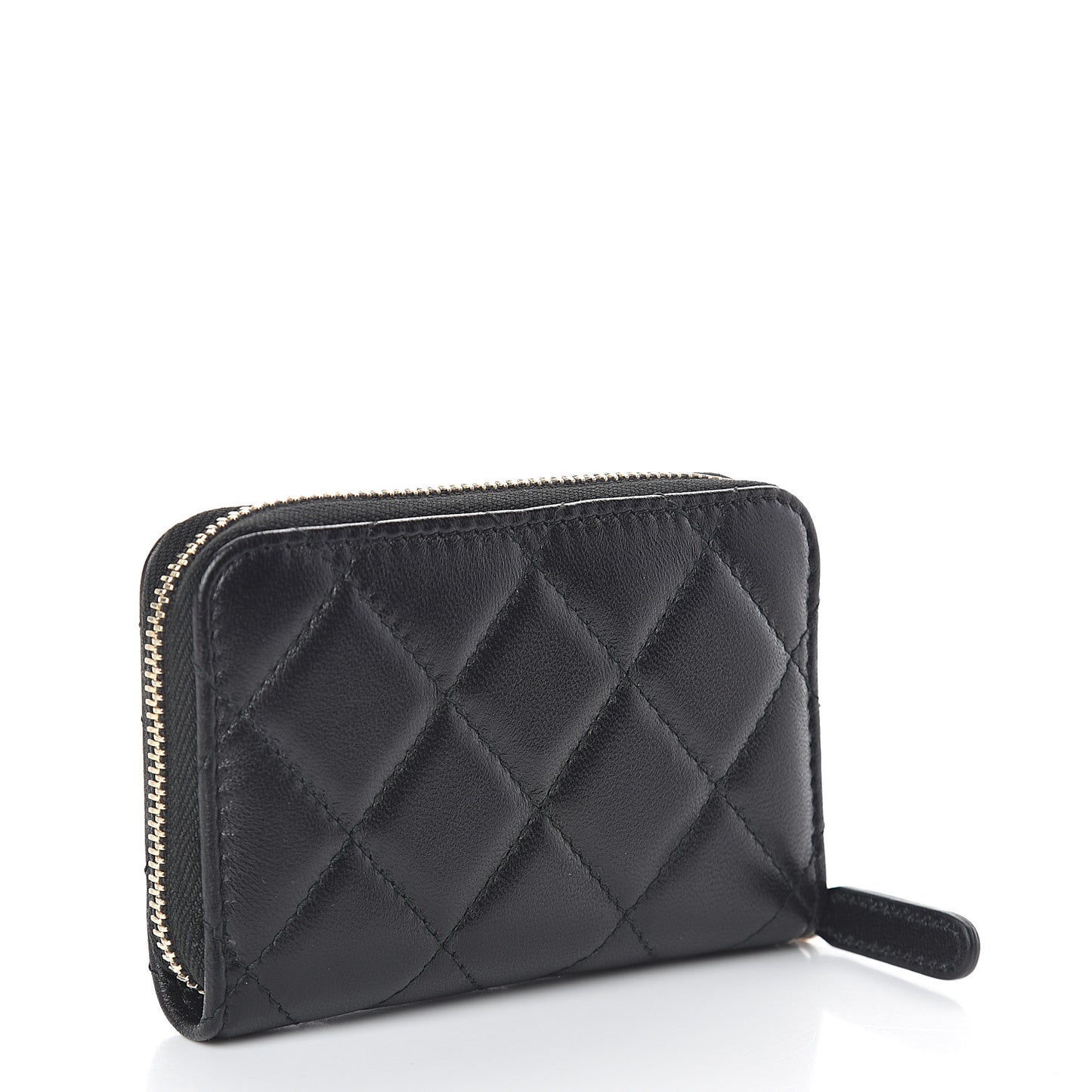Lambskin Lucky Charms Zip Coin Purse Black