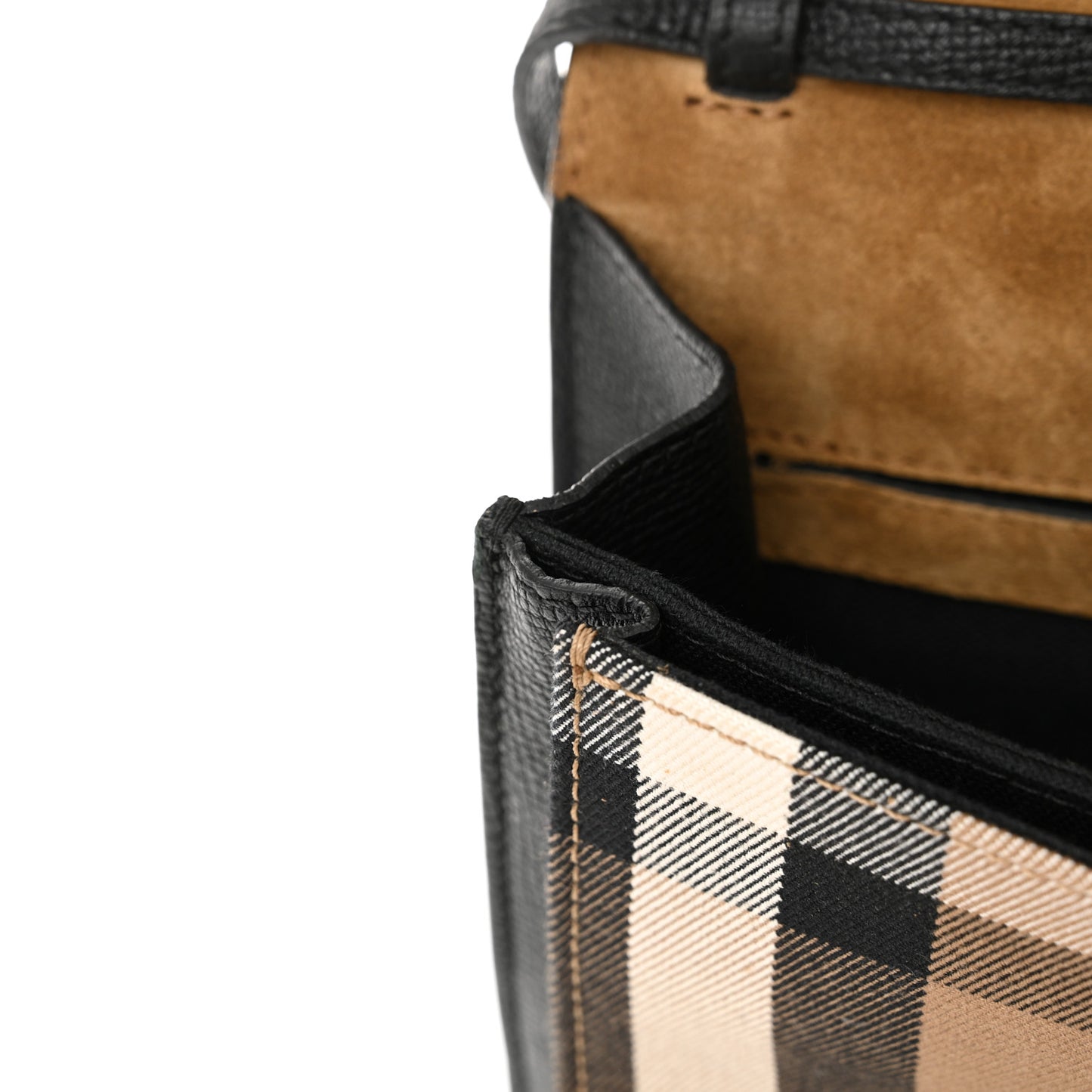 Derby Calfskin House Check Small Macken Crossbody Bag Black