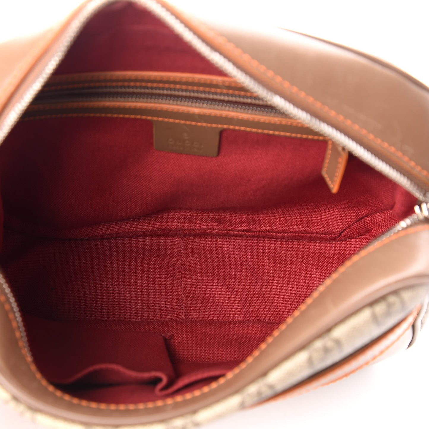 GG Supreme Monogram Web Medium Shoulder Bag Brown