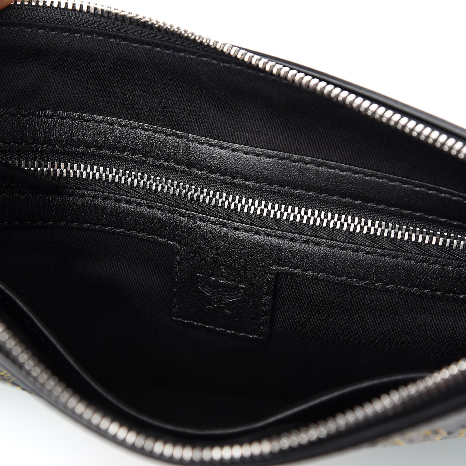 MCM Calfskin Pop Rabbit Wristlet Zip Pouch Black 9 of 10