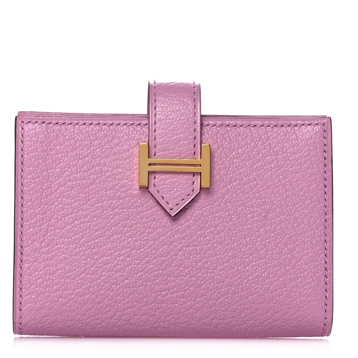 Chevre Mysore Bearn Card Holder Wallet Mauve Sylvestre