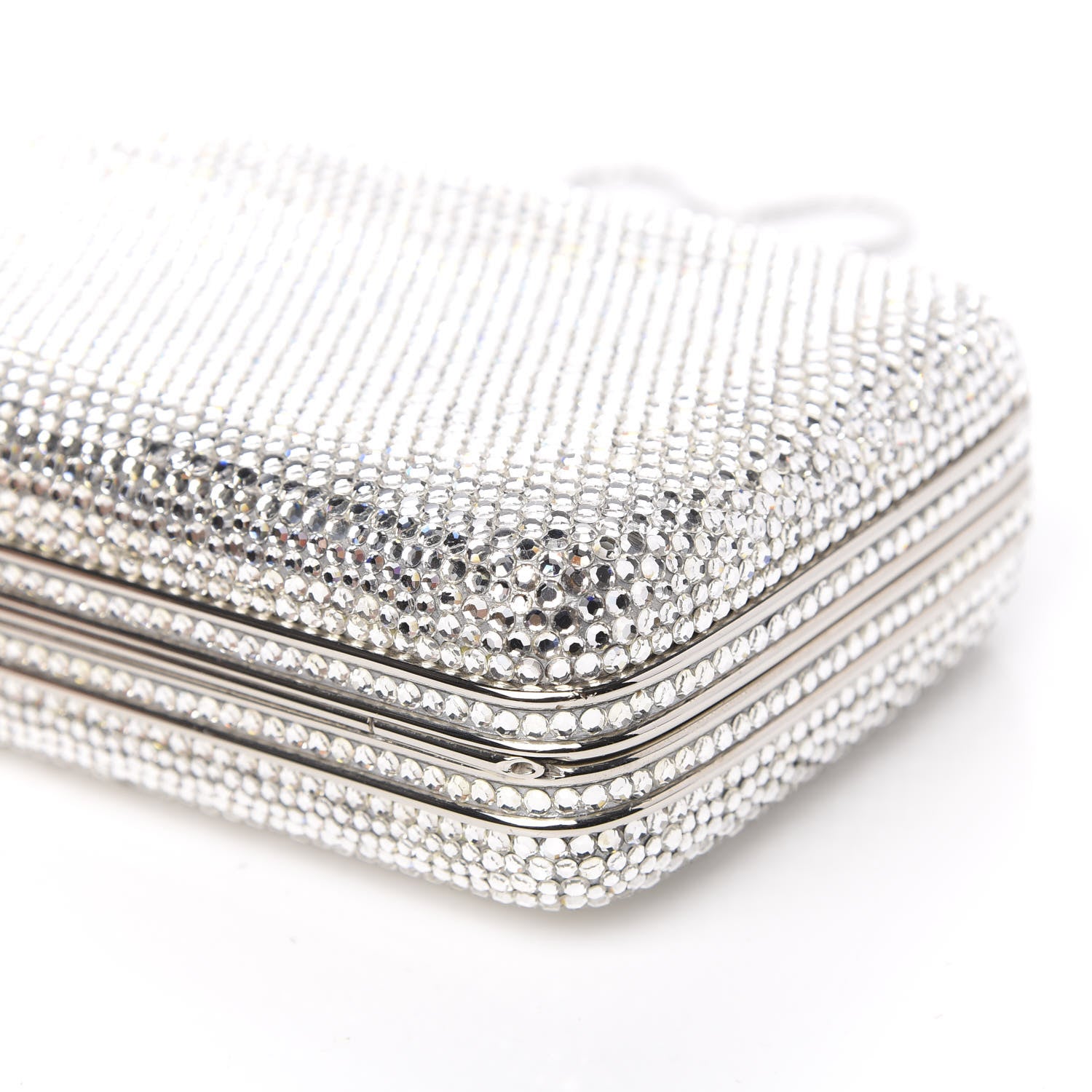 Judith Leiber Crystal Minaudiere Clutch Silver 8 of 9