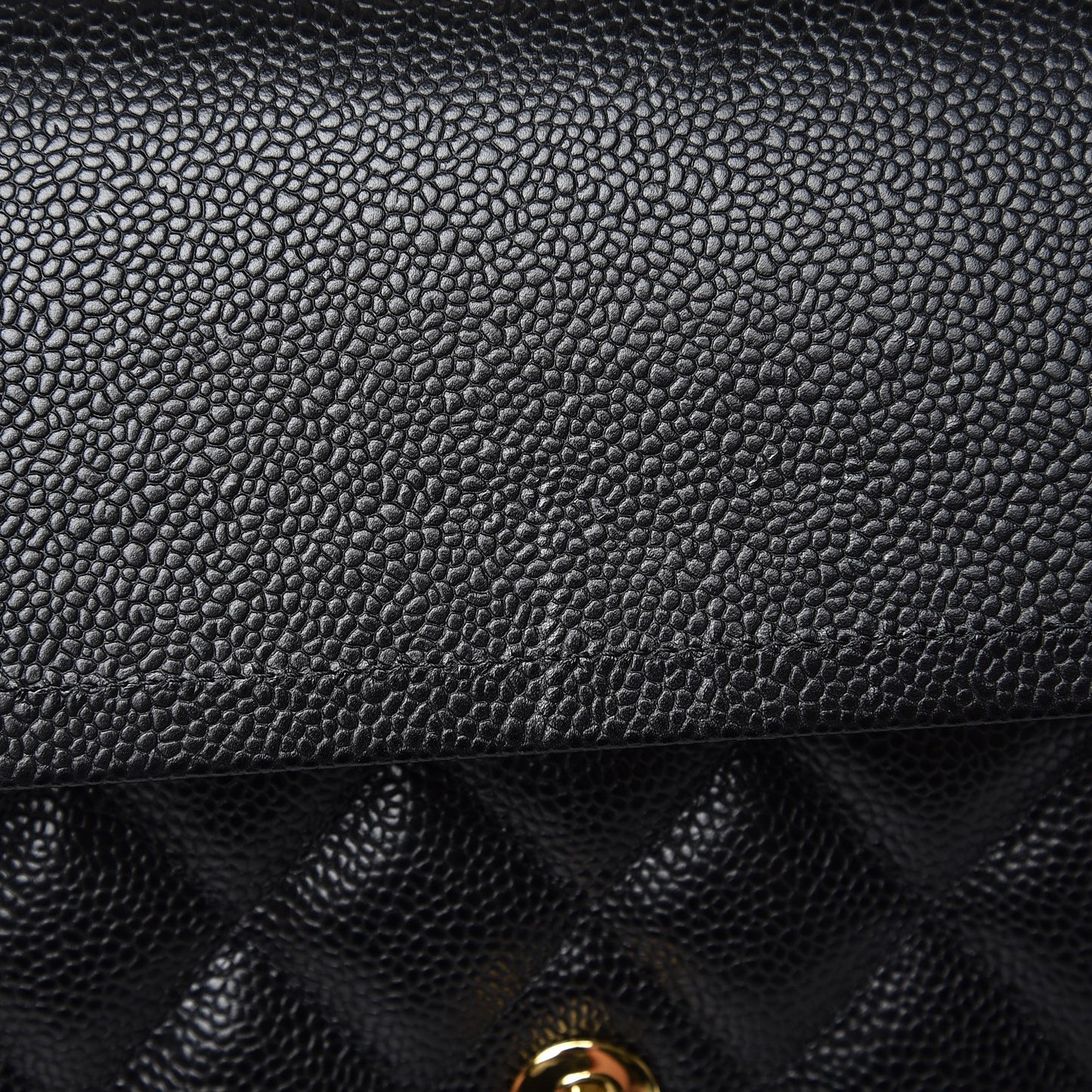 Caviar Quilted Jumbo Double Flap Black