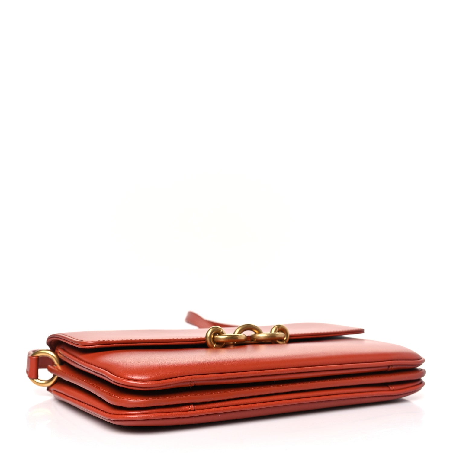 Saint Laurent Smooth Calfskin Le Maillon Satchel Orange 4 of 8