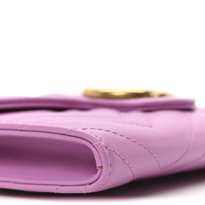 Gucci Calfskin Matelasse Mini GG Marmont Chain Wallet Candy Mousse 8 of 9