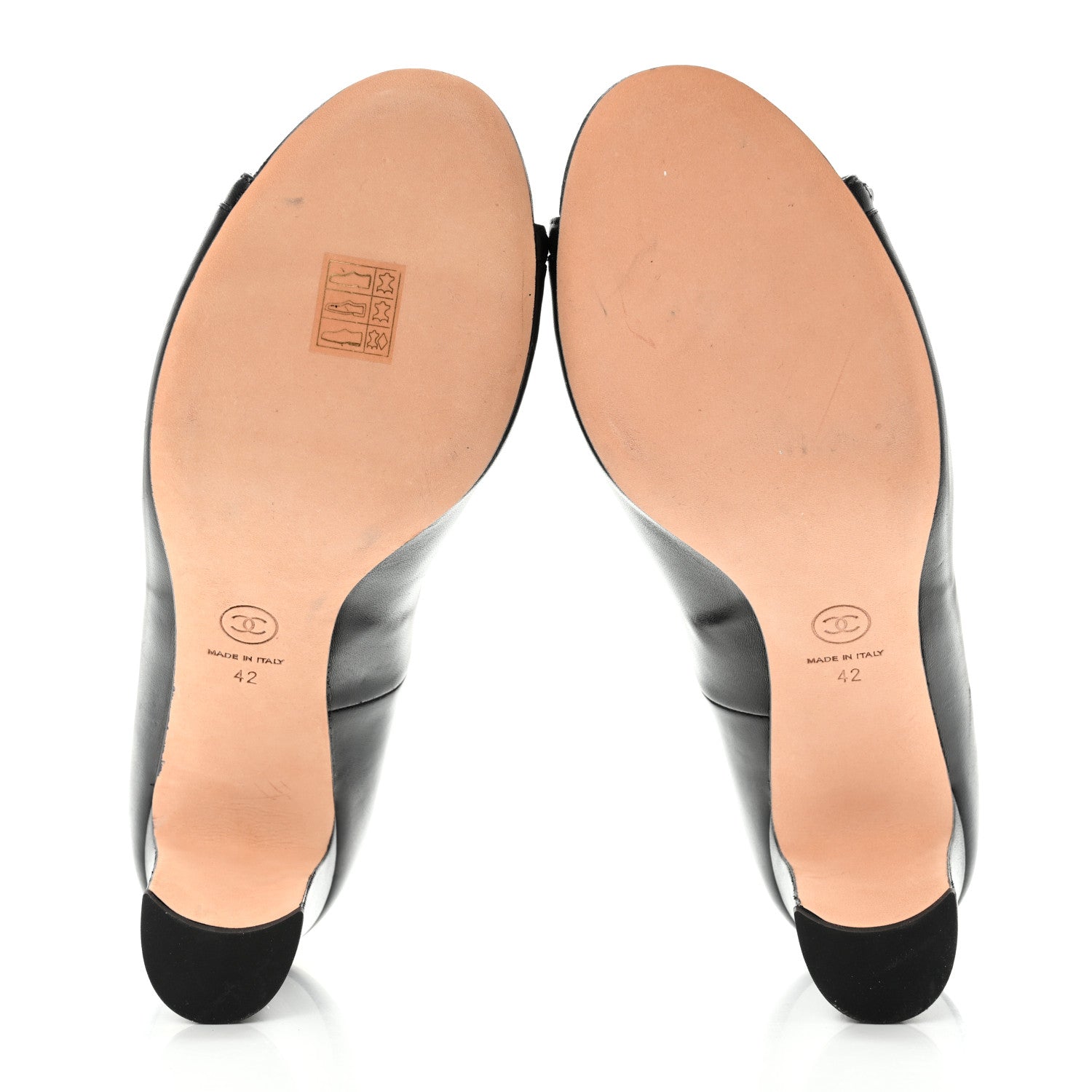 Chanel Lambskin Peep Toe CC Pumps 42 Black 6 of 8