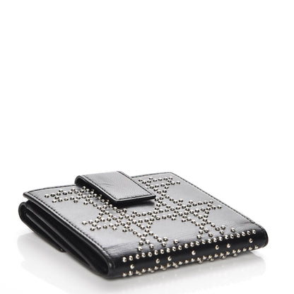 Christian Dior Lambskin Studded Cannage Lady Dior Compact Wallet Black 4 of 7