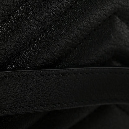 Saint Laurent Sheepskin Matelasse Chevron Monogram Medium College Bag Black 13 of 13
