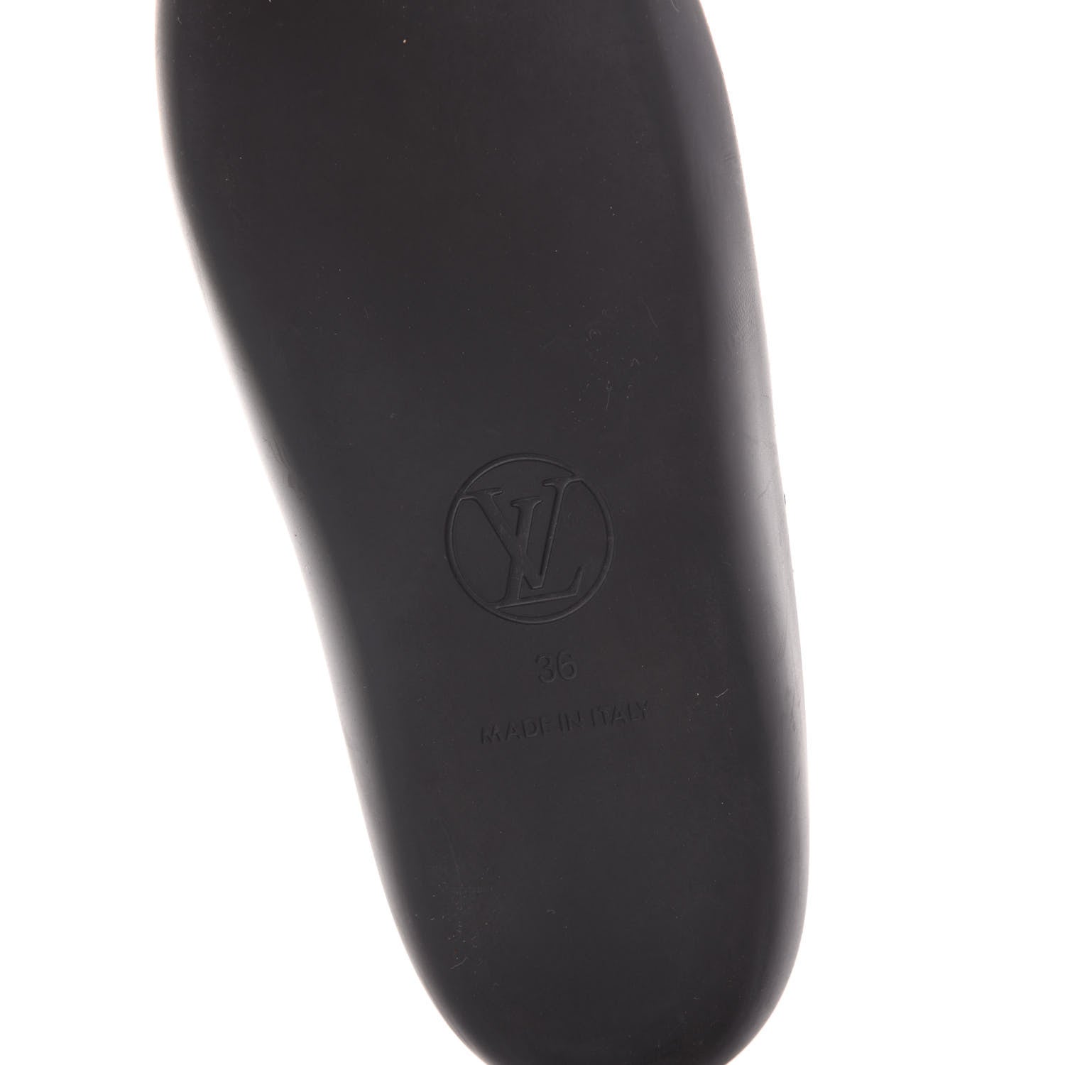 Louis Vuitton Metallic Calfskin Monogram Logo Sunbath Slide Sandals 36 6 of 9