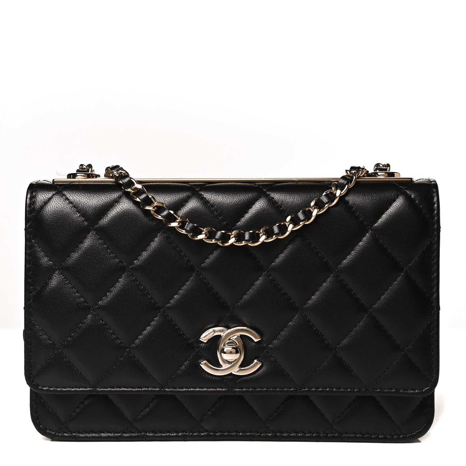Chanel Lambskin Quilted Trendy CC Wallet On Chain WOC Black 1 of 14