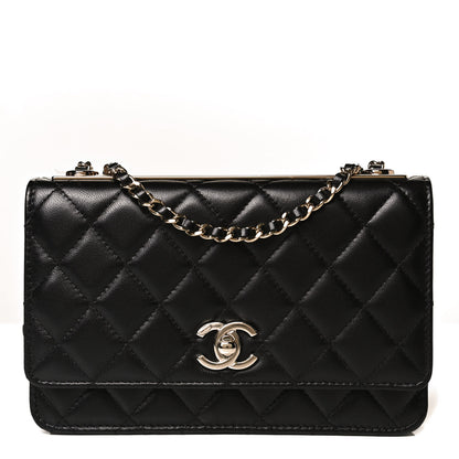Chanel Lambskin Quilted Trendy CC Wallet On Chain WOC Black 1 of 14