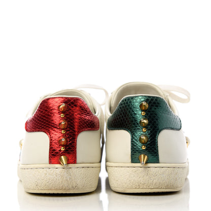 Gucci Calfskin Web Pearl Studded Womens Ace Sneakers 37.5 White 7 of 11