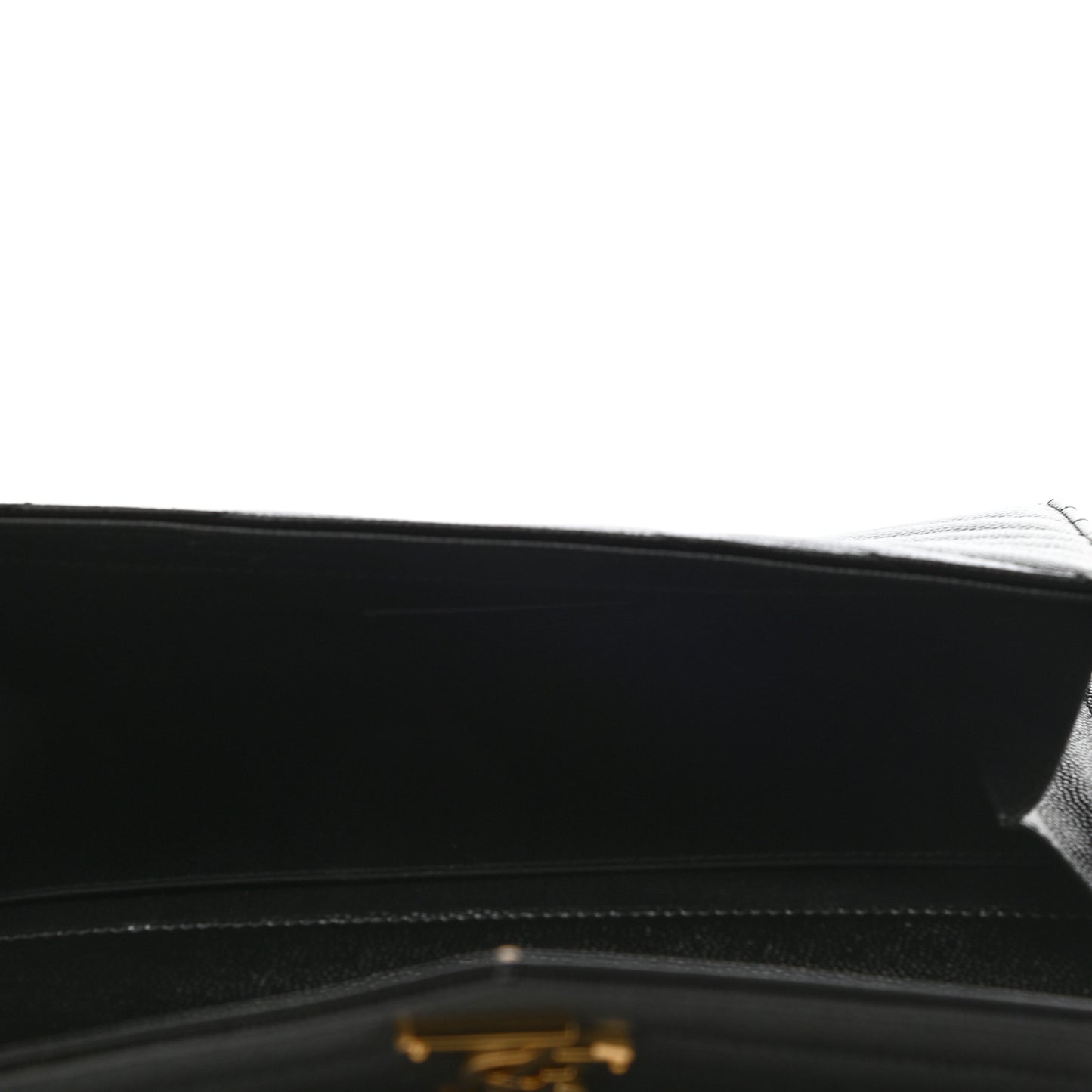 Grain De Poudre Matelasse Chevron Monogram Envelope Clutch Black