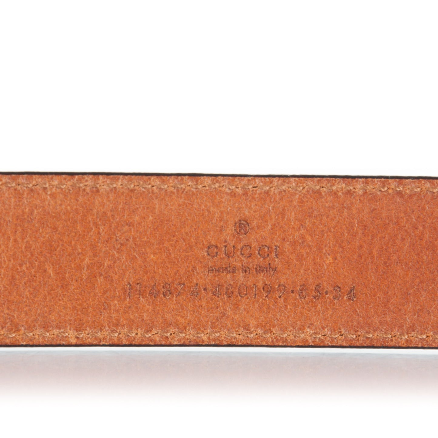 Calfskin Interlocking G Belt 85 34 Orange