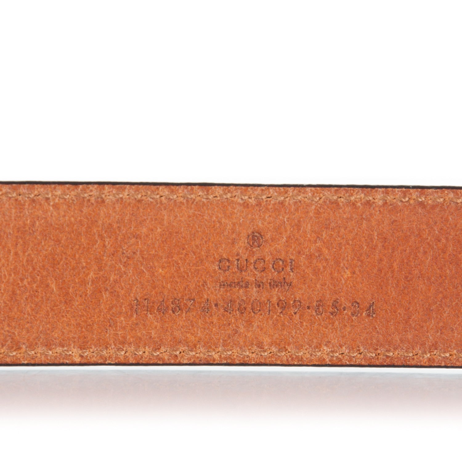 Gucci Calfskin Interlocking G Belt 85 34 Orange 4 of 6