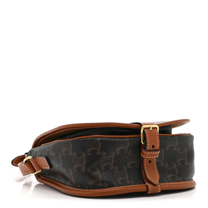 Celine Triomphe Canvas Medium Folco Bag Tan 4 of 10