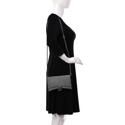 Balenciaga Sparkling Fabric XS Hourglass Wallet On Chain Silver 2 of 9