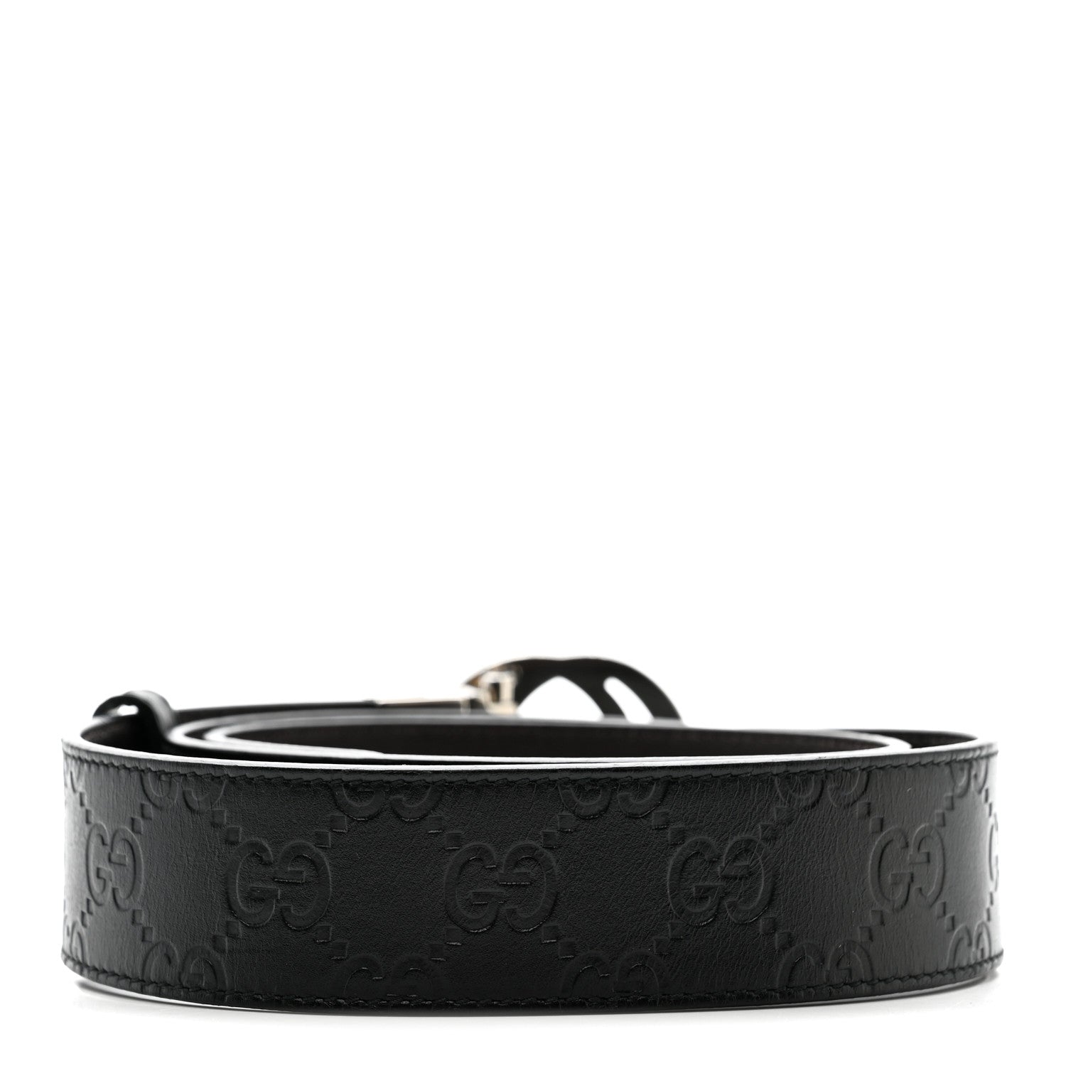 Gucci Guccissima Signature Interlocking G 37mm Belt 85 34 Black 2 of 6