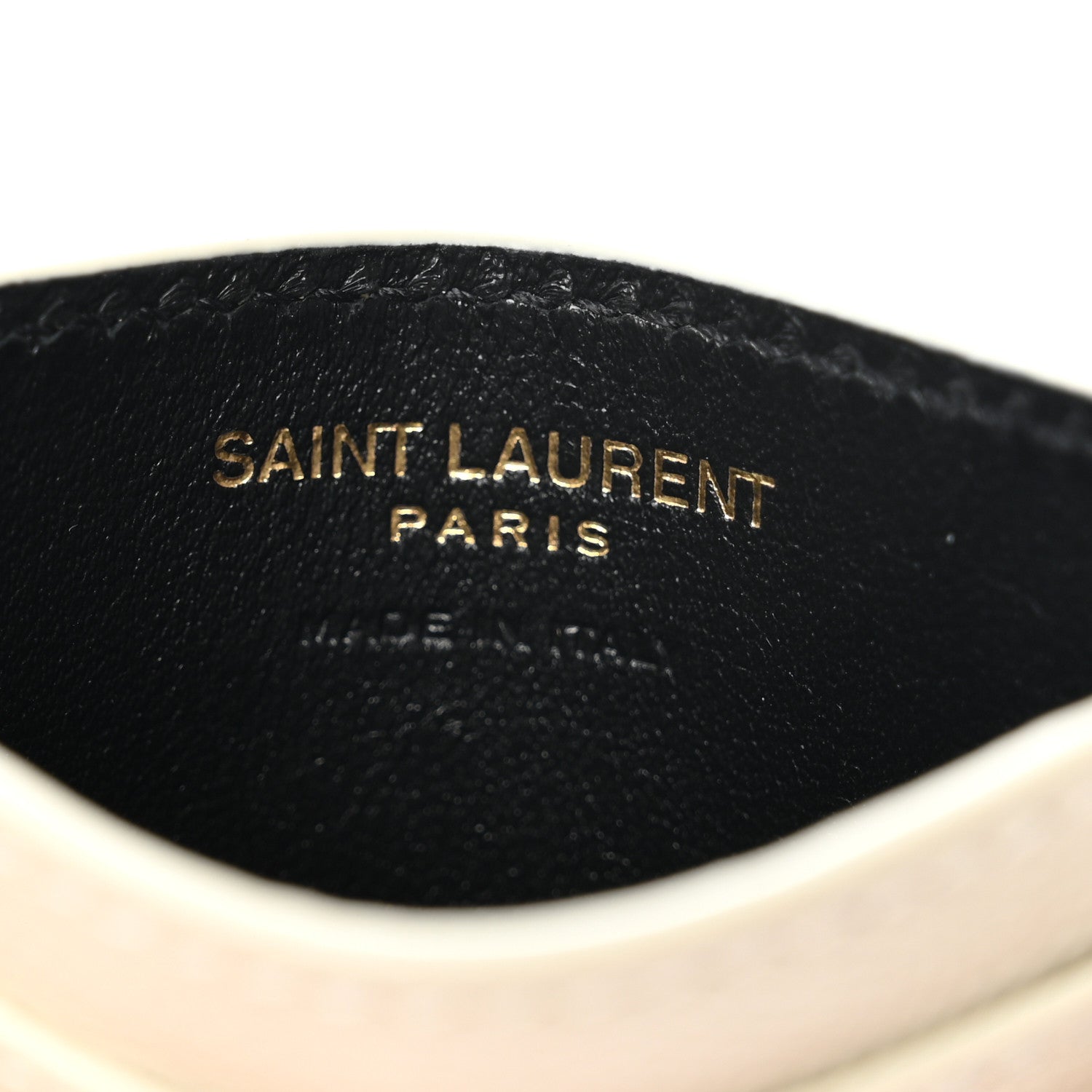 Saint Laurent Grain De Poudre Matelasse Chevron Monogram Credit Card Case Crema Soft 6 of 8