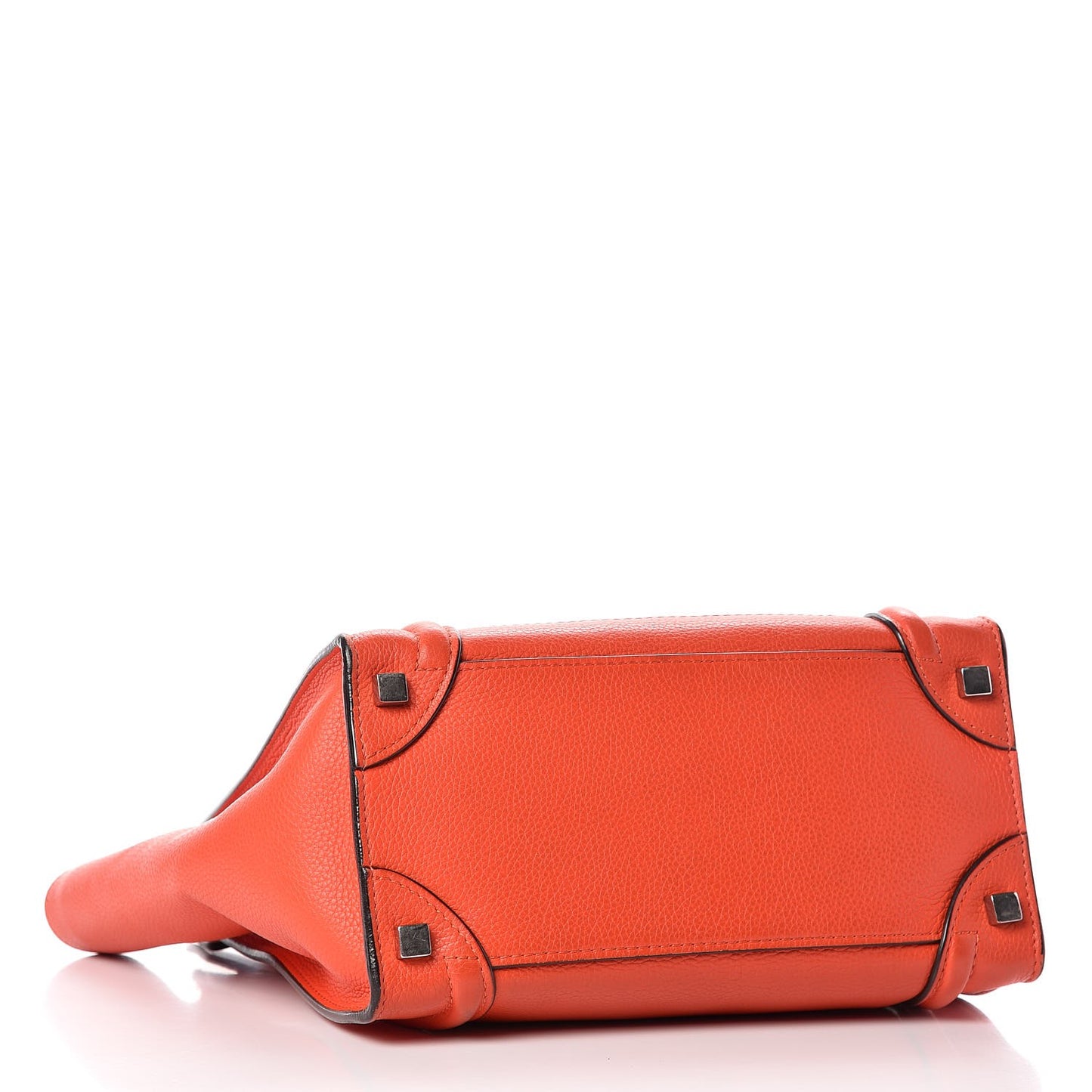 Drummed Calfskin Micro Luggage Vermillion