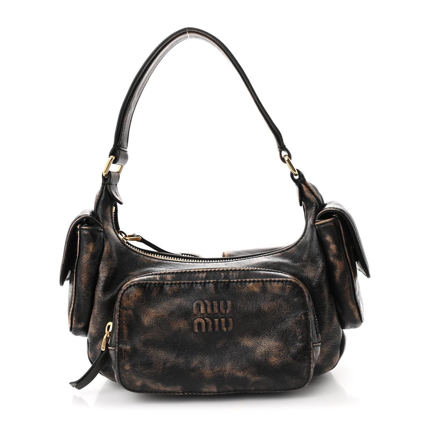Distressed Nappa Pocket Bag  Sand Coffee