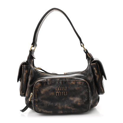 Miu Miu Distressed Nappa Pocket Bag  Sand Coffee 1 of 9