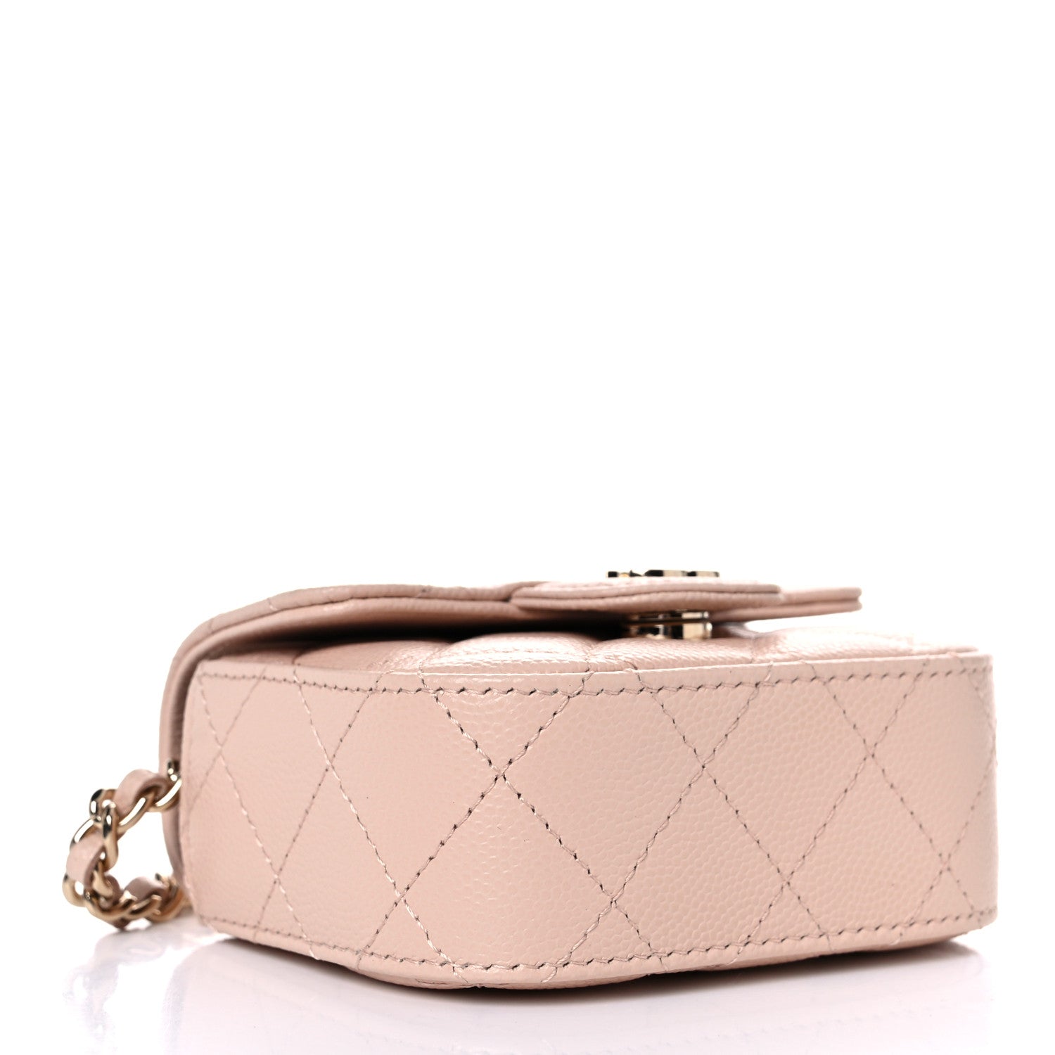 Chanel Caviar Quilted Mini Clutch With Chain Light Beige 4 of 11