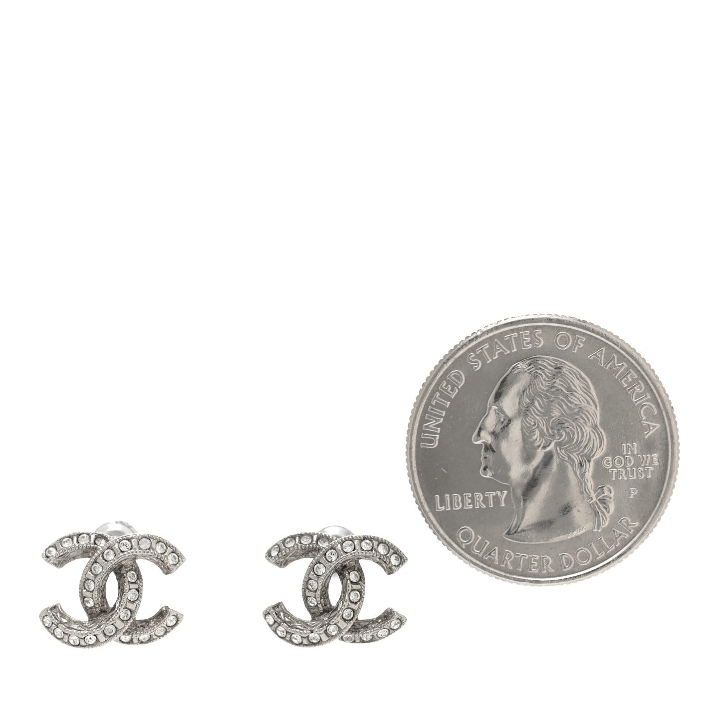 Crystal Timeless CC Earrings Silver
