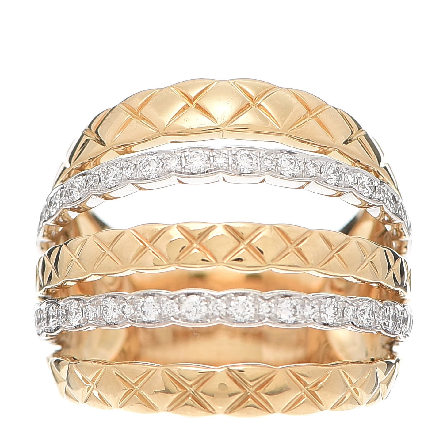 18K Yellow White Gold Diamond Coco Crush Ring 52 6