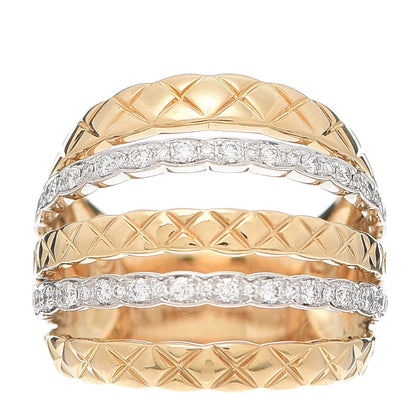 Chanel 18K Yellow White Gold Diamond Coco Crush Ring 52 6 1 of 4