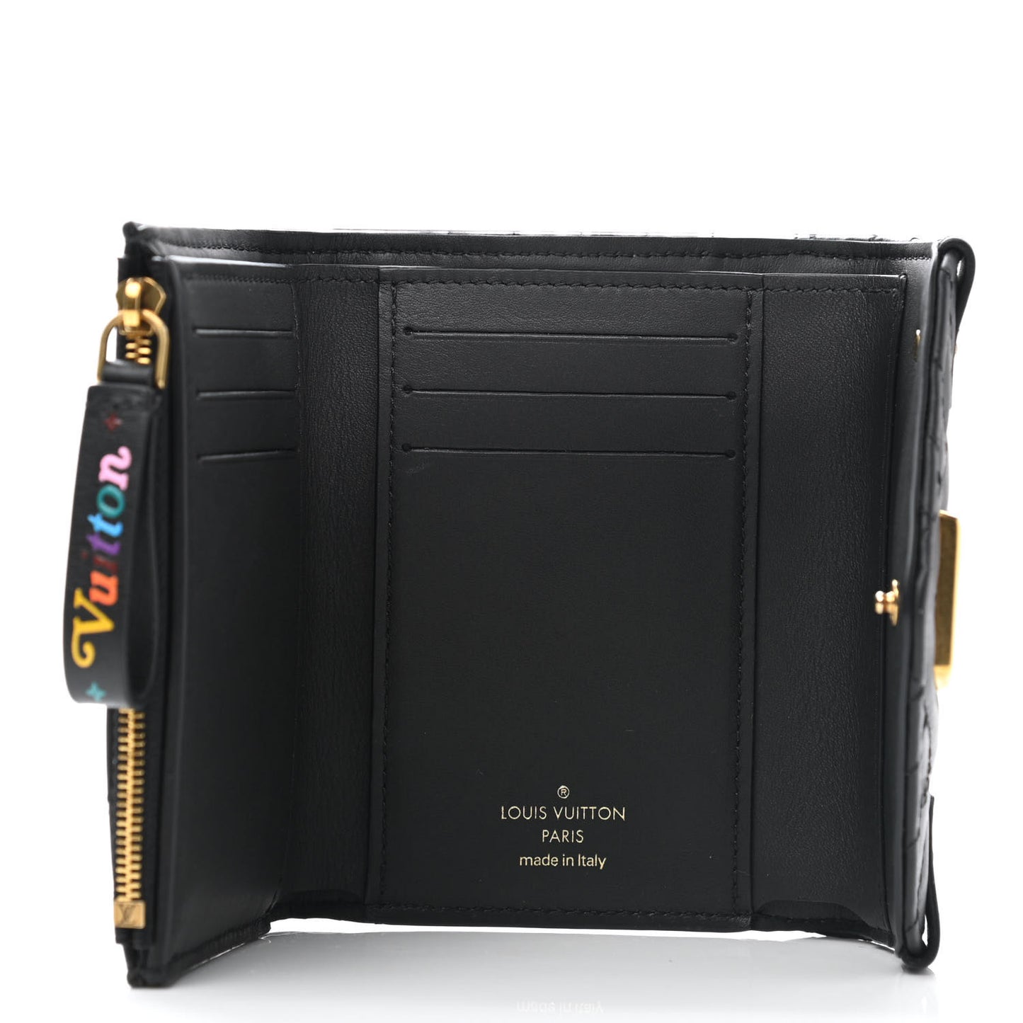 Calfskin New Wave Compact Wallet Black