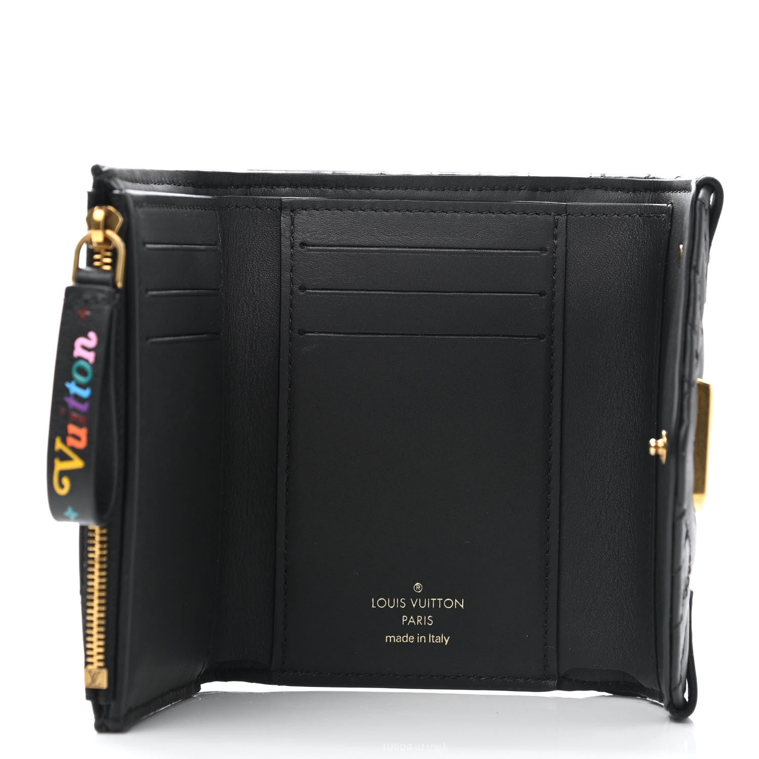 Louis Vuitton Calfskin New Wave Compact Wallet Black 5 of 7