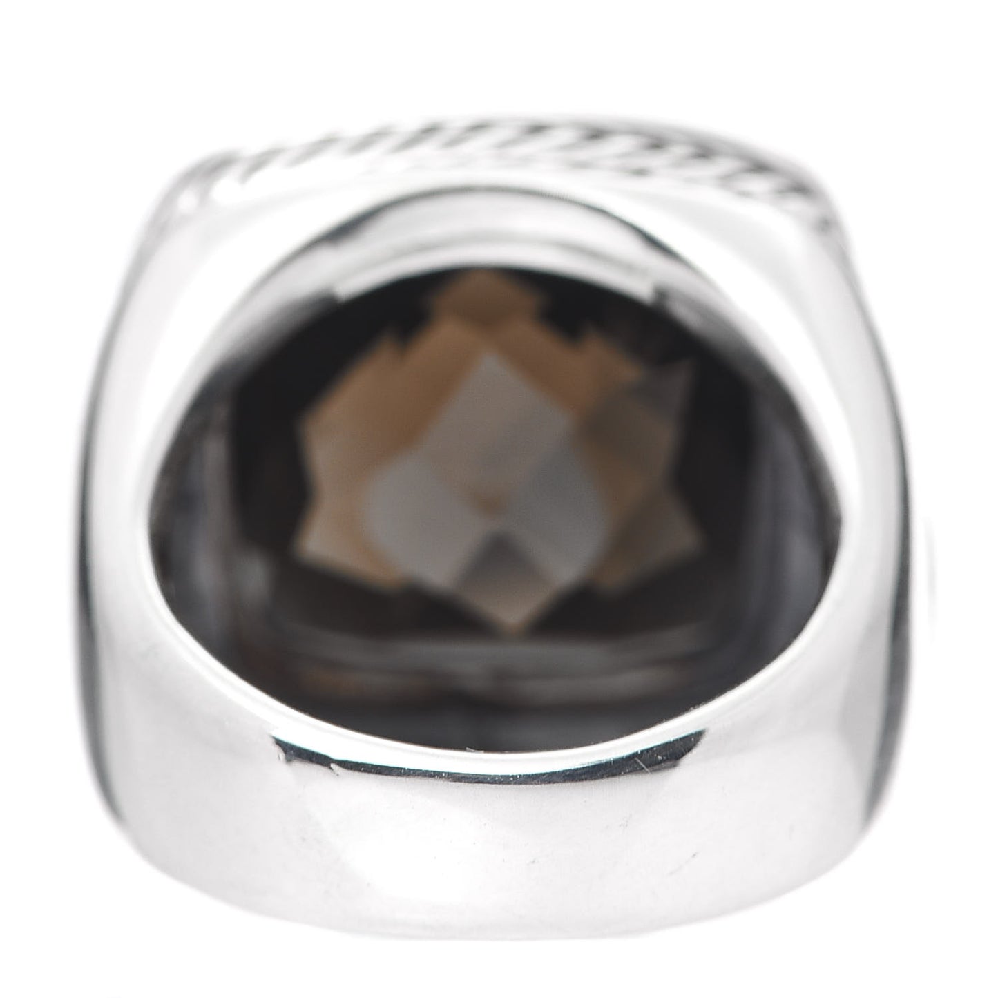 Sterling Silver Diamond Smoky Quartz 14mm Albion Statement Ring 52 6