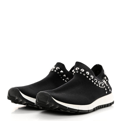 Jimmy Choo Knit Studded Sneaker 38 Black 3 of 8