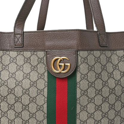 Gucci GG Supreme Monogram Web Ophidia Tote Brown 9 of 13