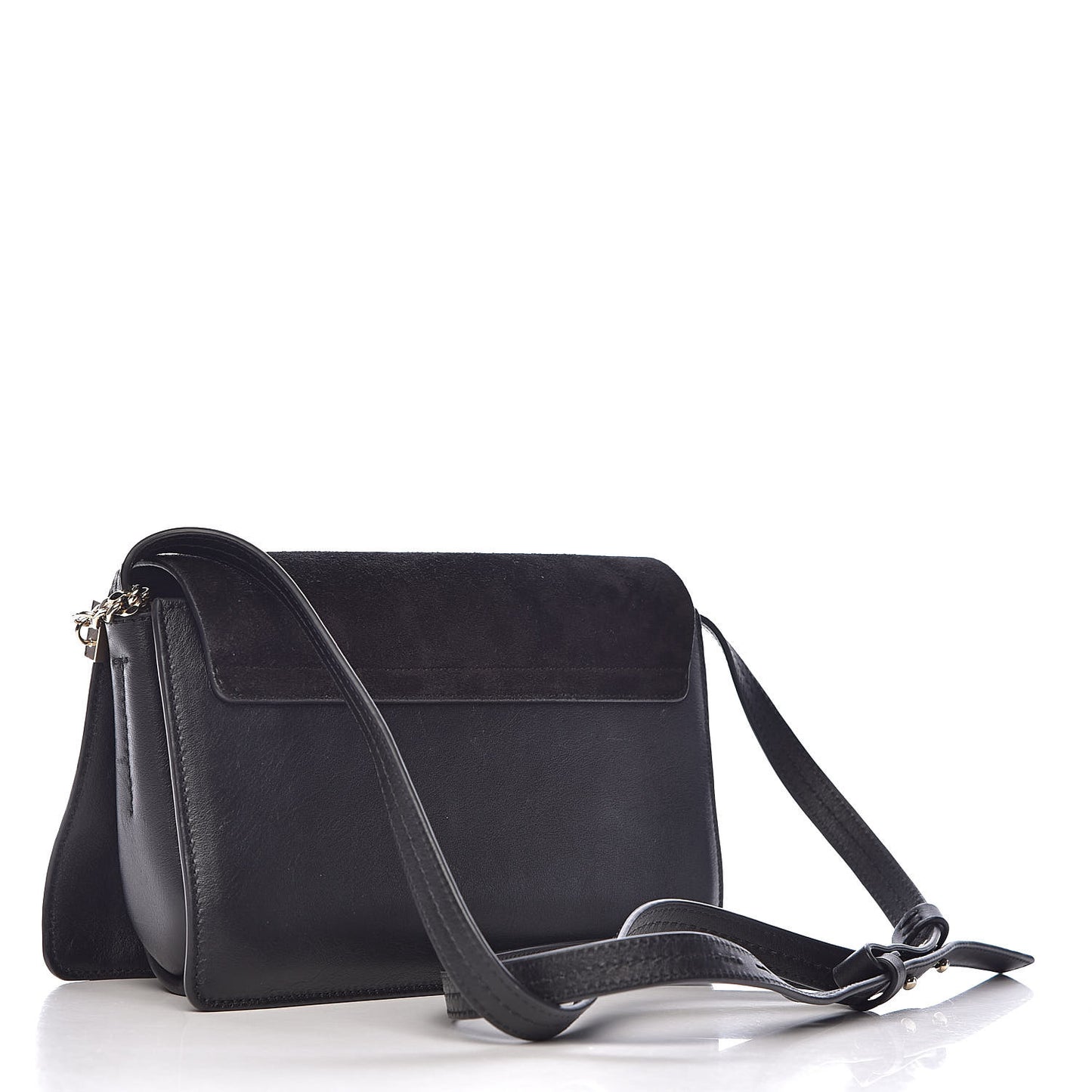 Suede Calfskin Small Faye Shoulder Bag Black