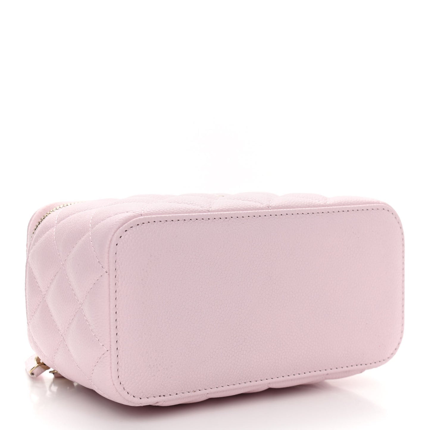Caviar Quilted Small Tiny CC Vanity Case With Chain Light Pink