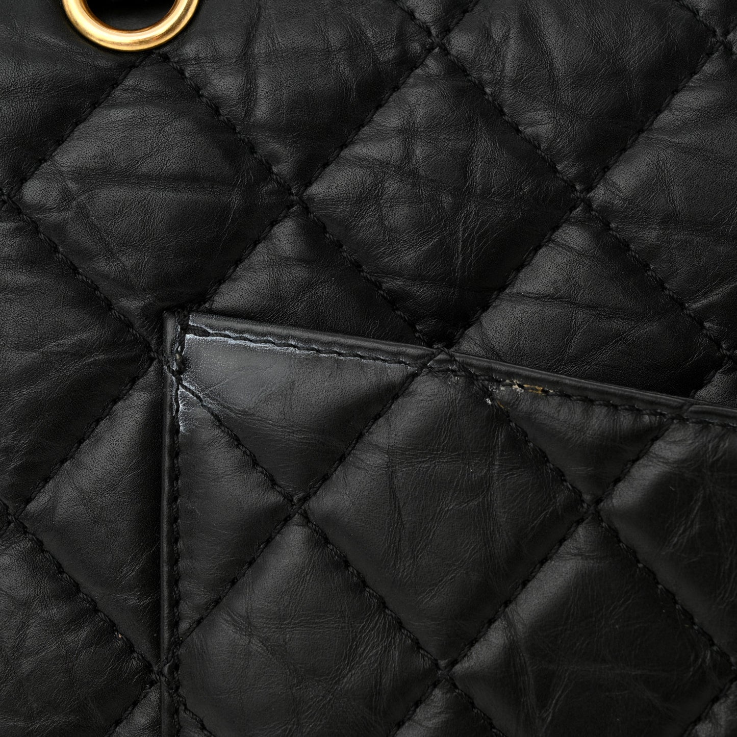 Aged Calfskin Quilted 2.55 Reissue 227 Flap Black