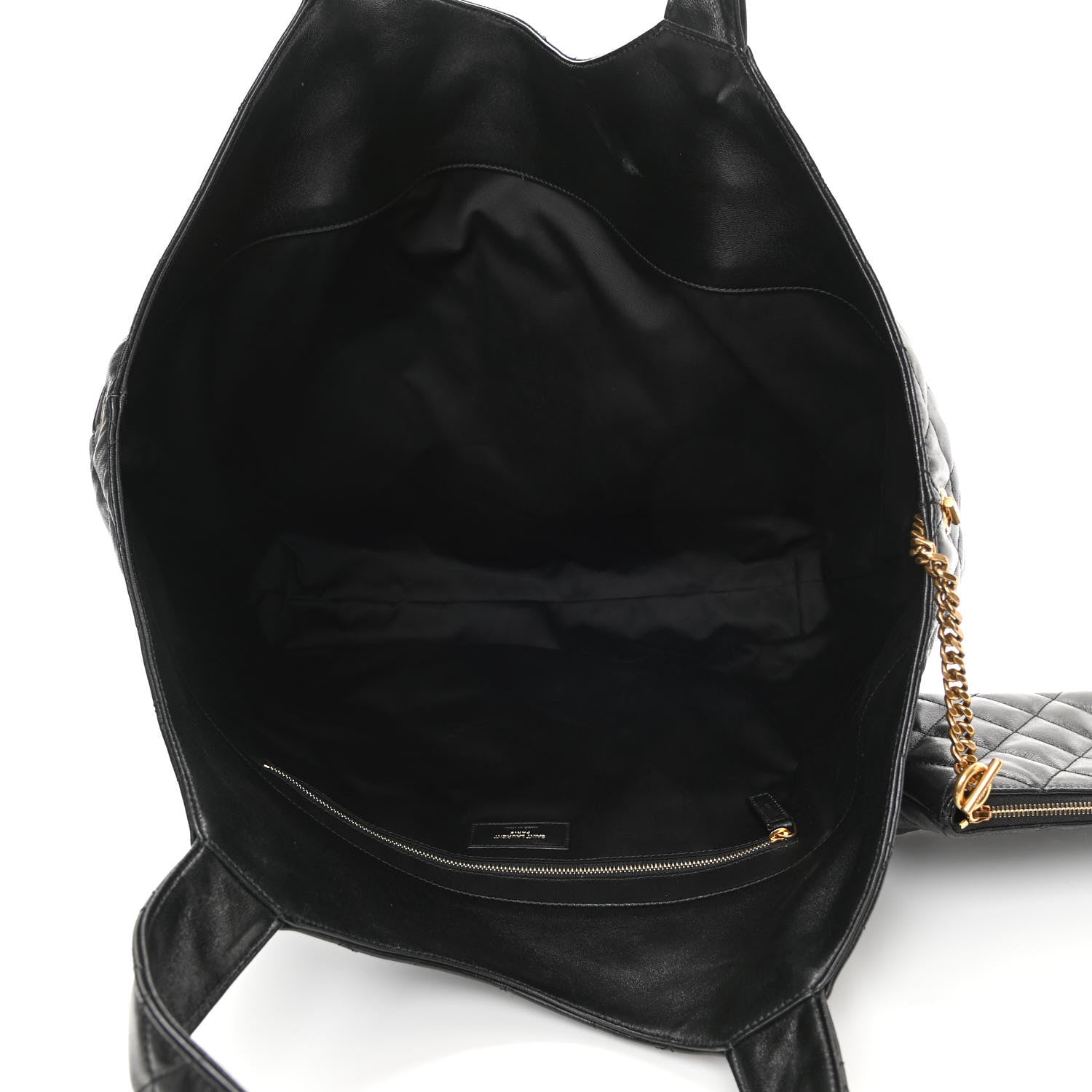 Saint Laurent Lambskin Quilted Maxi Icare Shopping Tote Black 6 of 12