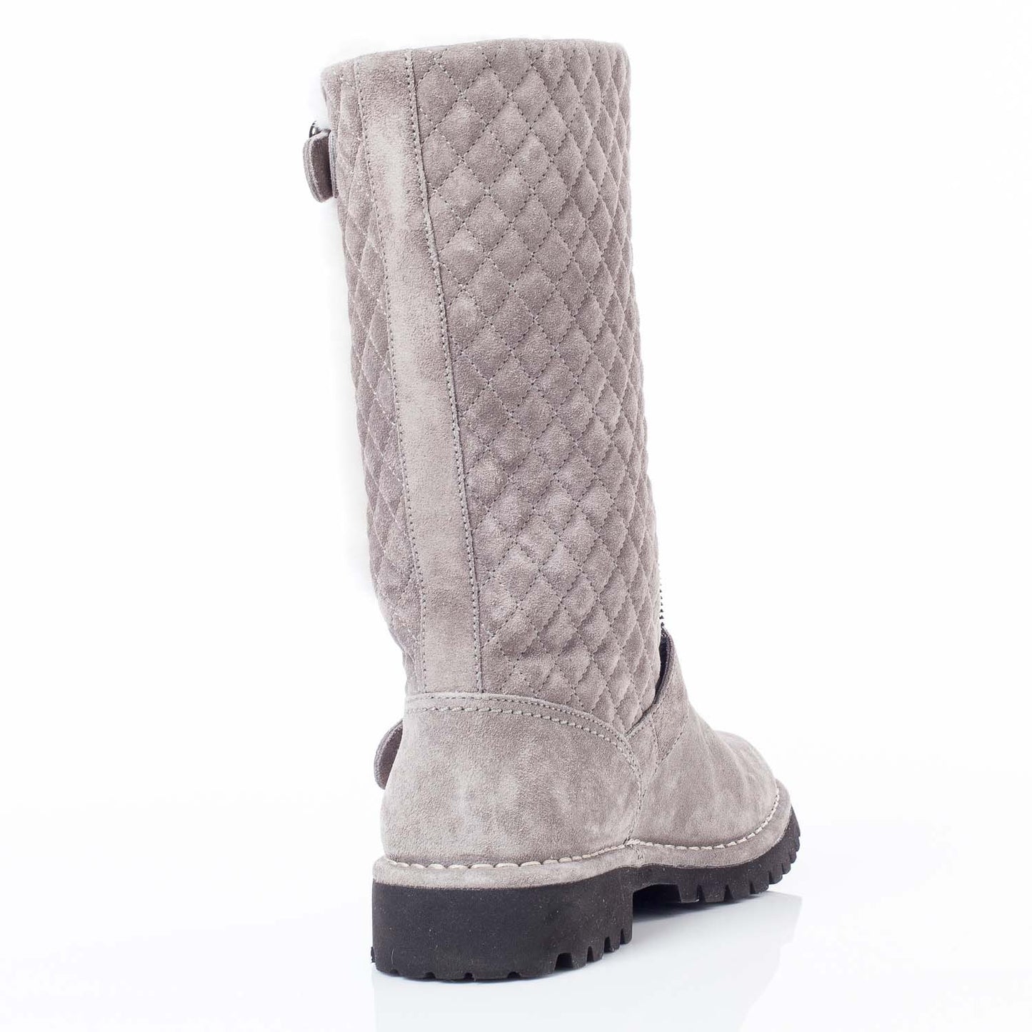 Suede Fur Quilted Boots 37