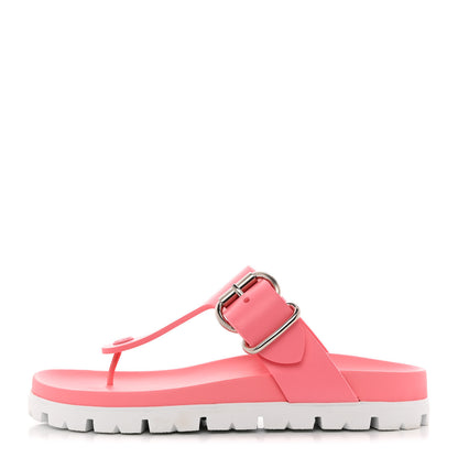 Prada EVA Rubber Buckled Lug Sole 20mm Thong Sandals 40 Begonia 1 of 11