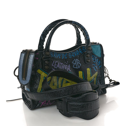 Balenciaga Agneau Arena Graffiti All Over Classic Hardware Mini City Black Multicolor 4 of 10