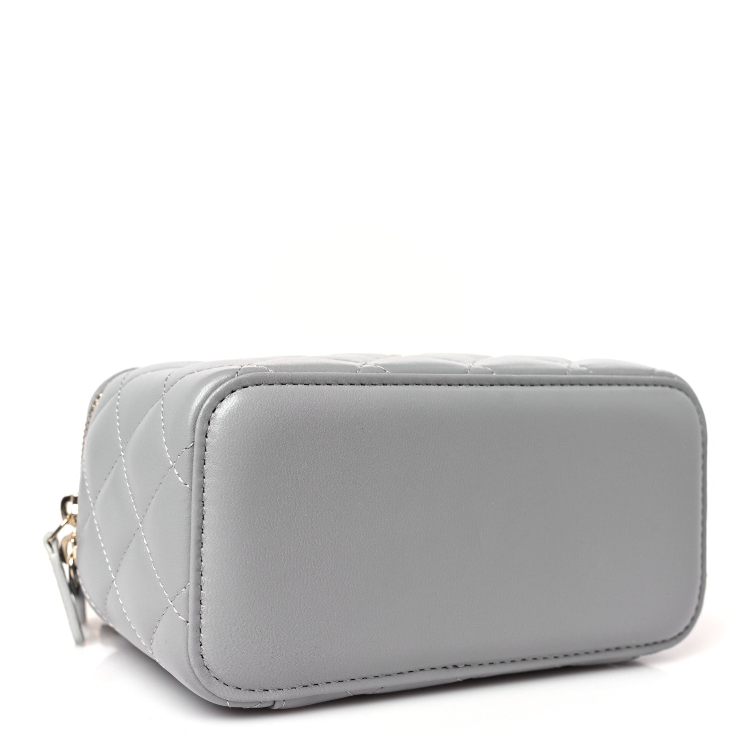 Chanel Lambskin Quilted Small Pearl Crush Vanity Case With Chain Grey 4 of 10