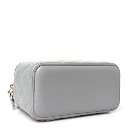 Chanel Lambskin Quilted Small Pearl Crush Vanity Case With Chain Grey 4 of 10
