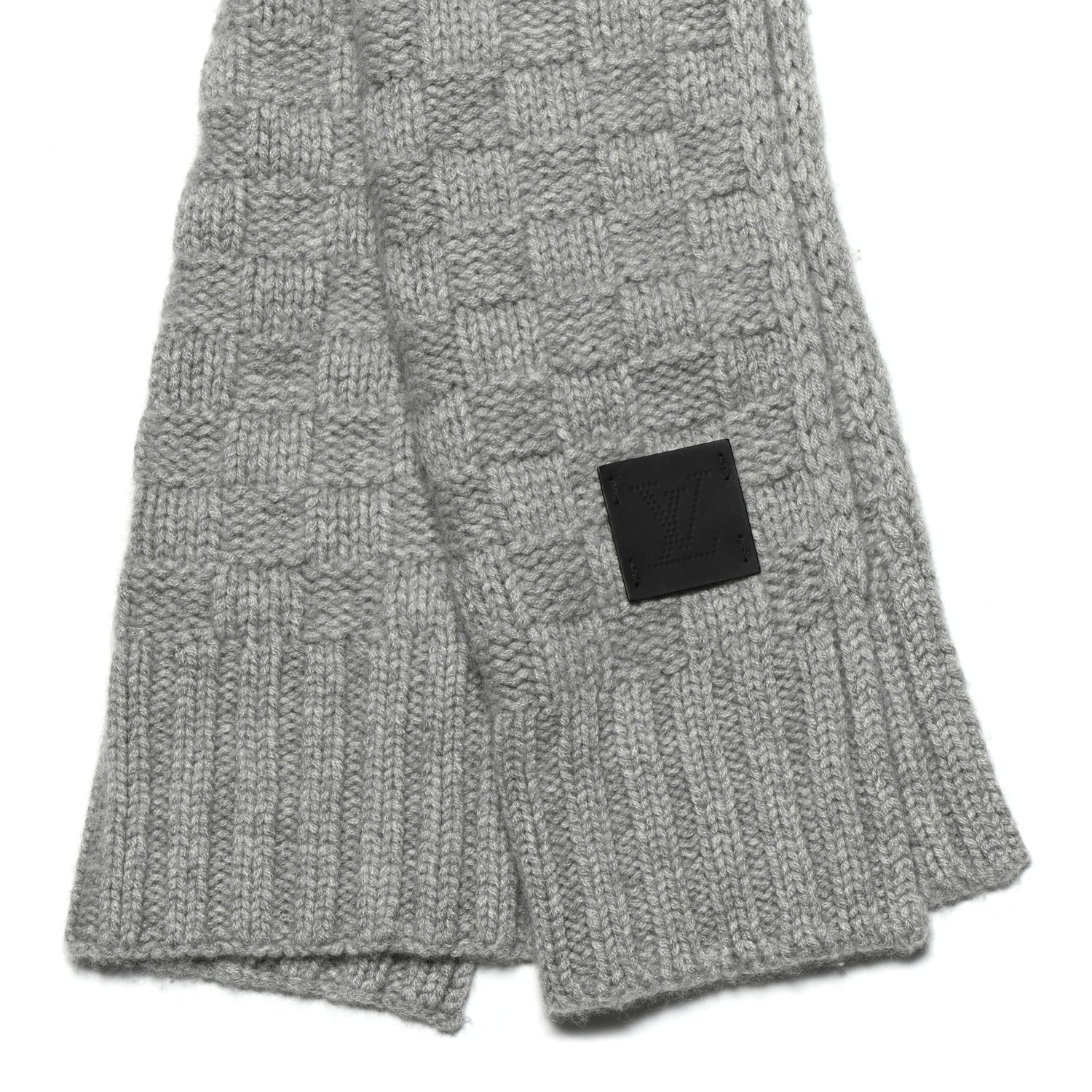 Louis Vuitton Cashmere Damier Helsinki Scarf Grey 2 of 4