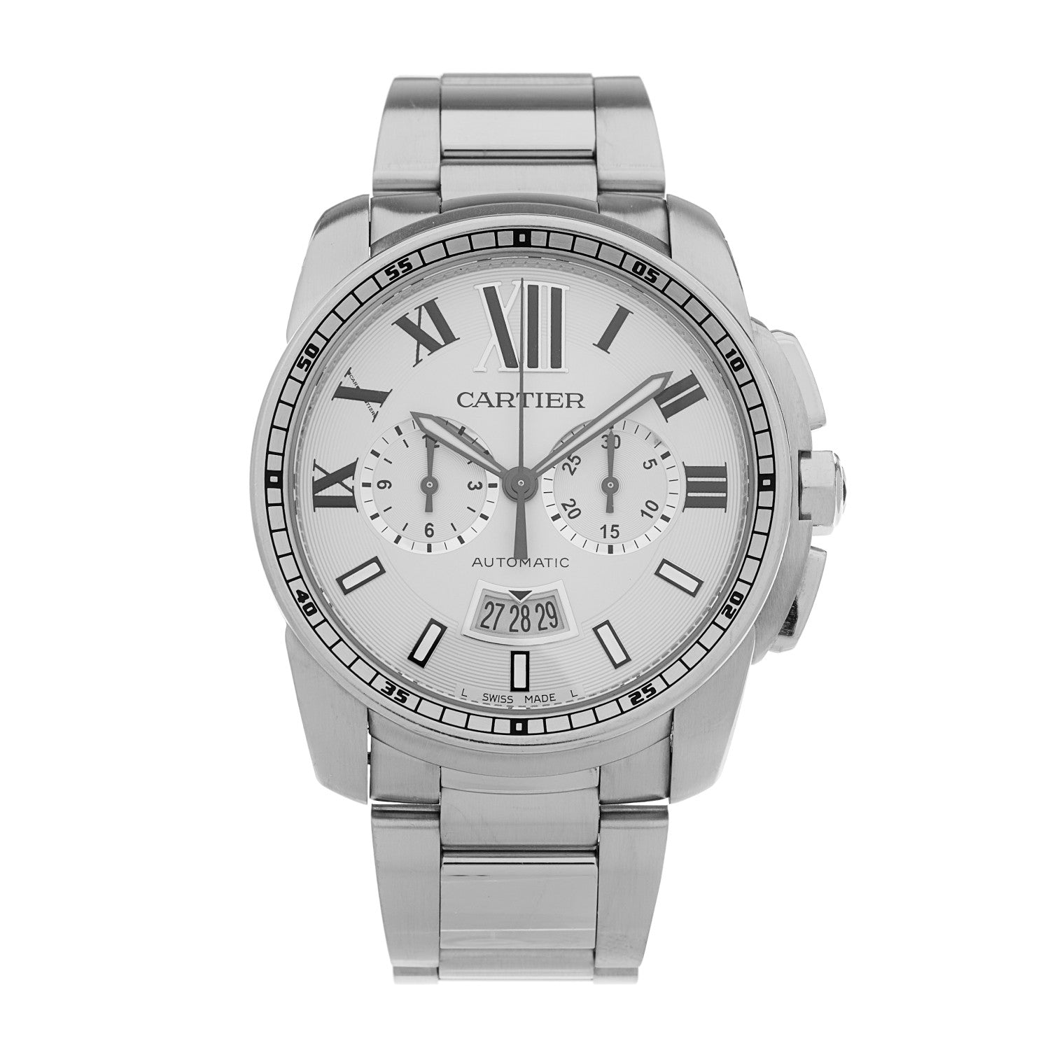 Cartier Stainless Steel 42mm Calibre de Cartier Chronograph Automatic Watch 1 of 4