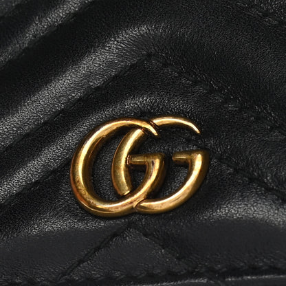 Gucci Calfskin Matelasse GG Marmont Card Case Wallet Black 8 of 12