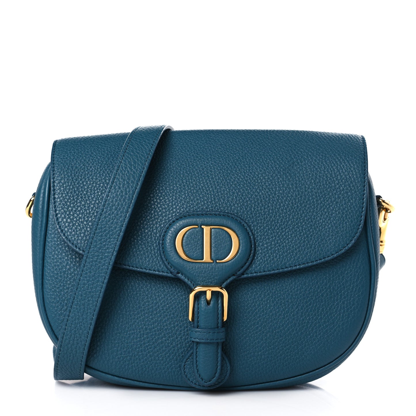 Grained Calfskin Medium Bobby Flap Steel Blue