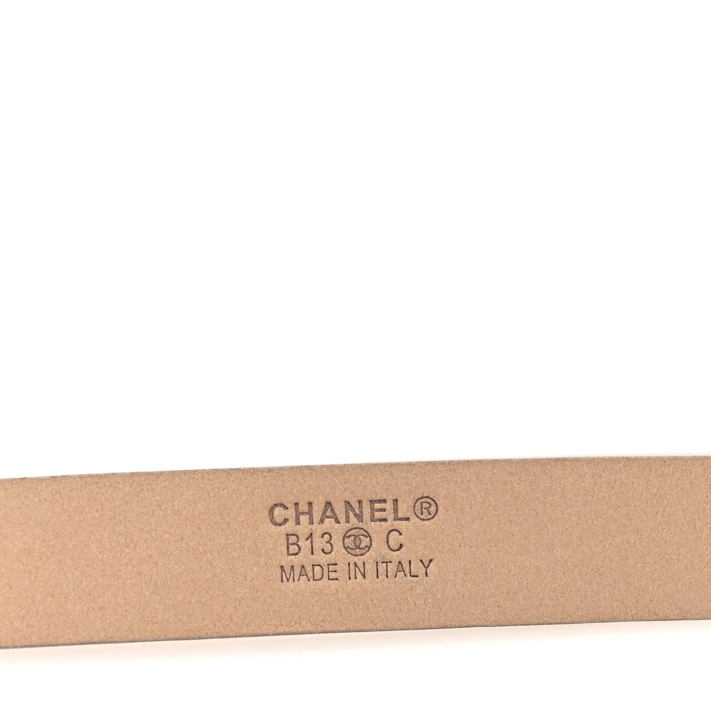 Lambskin CC Logo Skinny Belt 80 32 Ivory